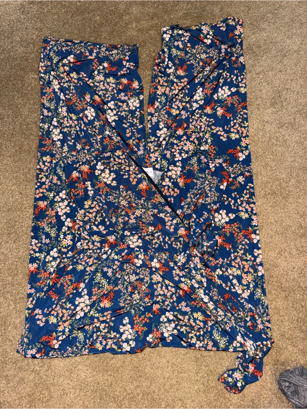 Kaileigh Blue Floral Wide-Leg Jumpsuit - Picture 1 of 2
